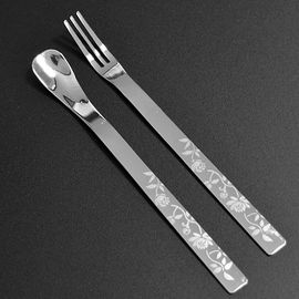 [HAEMO] Jen teaspoon & tea-fork, Flower_ Reusable Stainless Steel, Tableware _ Made in KOREA
