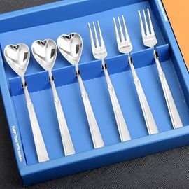 [HAEMO] Heart teaspoon & tea fork, 6P Set _ Reusable Stainless Steel, Tableware _ Made in KOREA