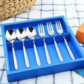 [HAEMO] Simple edge teaspoon & teafork 6P Set _ Reusable Stainless Steel Korean Chopstix Spoon Tableware Home, Kitchen or Restaurant,Made in korea,