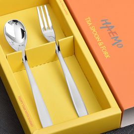 [HAEMO] Miller teaspoon & teafork 2P Set _ Reusable Stainless Steel Korean Chopstix Spoon Tableware Home, Kitchen or Restaurant,Made in korea,
