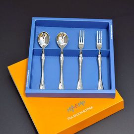 [HAEMO] Tweak teaspoon & teafork 4P Set _ Reusable Stainless Steel Korean Chopstix Spoon Tableware Home, Kitchen or Restaurant,Made in korea,