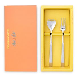 [HAEMO] Heart Teaspoon & Tea-fork, 2P Set _ Reusable Stainless Steel, Tableware _ Made in KOREA