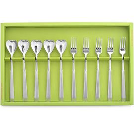 [HAEMO] Heart Teaspoon & Tea-fork, 10P Set _ Reusable Stainless Steel, Tableware _ Made in KOREA