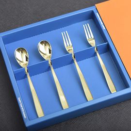 [HAEMO]Miller titanium teaspoon & teafork 4P Set _ Reusable Stainless Steel Korean Chopstix Spoon Tableware Home, Kitchen or Restaurant,Made in korea,