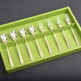 [HAEMO]Miller titanium teaspoon & teafork 8P Set _ Reusable Stainless Steel Korean Chopstix Spoon Tableware Home, Kitchen or Restaurant,Made in korea,