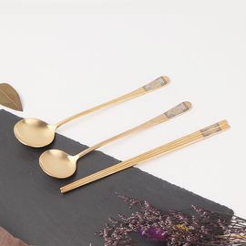 [Oseobang Class] Goldmoon Luxury 24K Gold Spoon Gift Set for 4 People (Spoon 4P + 4 pairs of chopsticks)_Spoon, chopsticks, cutlery set, parents, gift, gift set_Made in Korea