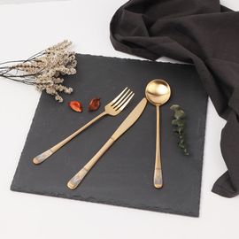 [Oseobang Class] Goldmoon luxury 24K gold cutlery 3 kinds for 2 people [spoon + fork + knife] gift set_spoon, chopsticks, cutlery set, parents, gift, gift set_Made in Korea