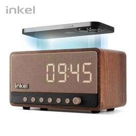 INKEL Wireless Charging Bluetooth Speaker ARIA_15W Fast Wireless Charging, LED Alarm Clock, FM Radio, AUX Cable