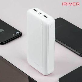 iRiver Portable Power Bank 20000mAh, Li-Polymer Battery, 2in1 Charging Cable, LED
