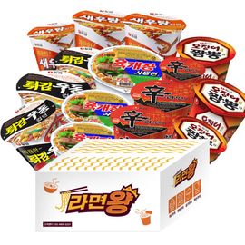 [WeFun] Snack24 Ramen King Nongshim Mini Cup Ramen 5 Varieties 15-Pack _ Premium Mini Cup Noodle Assortment of Korea’s Best-Selling Ramen 