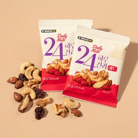 [Wefun] Snack24 Daily Nut Mix 30-Pack – Almond, Walnut, Cashew, Brazil Nut & Dried Cranberry Premium Healthy Snack Box _ Made in Korea