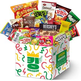[Wefun] Snack24 Popular Snack King Value Party Gift Set 22P – Premium Korean Snack Box with 22 Best-Loved Treats _ Made in Korea