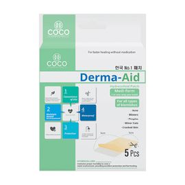 [New Y Medical] Dermaaid Square Acne Patch Wet Band (5 sheets)_Spot Patch, Wound Care, Wound Band, Wet Bandage, Wet Patch, Wet Dressing, Wet Band-Aid, Acne Patch_Made in Korea