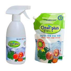 [KEWS] CleanPlus Root Fruit and Vegetable Cleaner 500ml + 1.2L_Multi-Purpose, Cleansing, Sterilizing, Fruits, Vegetables, Tableware, Sanitizer_Made in Korea
