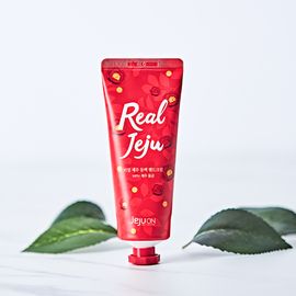[JEJUON] Real Jeju Camellia Hand Cream 75mL - Jeju Turmeric, Camellia, Trouble Care, Skin Moisturizing Protecting Soothing, Natural Essential Oil Scent, Jeju Organic Natural Ingredients - Made in Korea