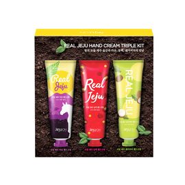 [JEJUON] Real Jeju Hand Cream Triple Kit - Jeju Turmeric, Mayu, Camellia, Shea Butter, Skin Protection, Jeju, Organic Natural Ingredients, Non-Irritating Cosmetics - Made in Korea
