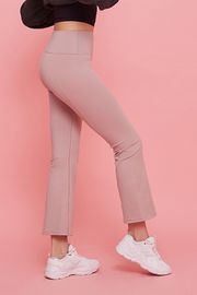 [AirFlawless] CLWP9097 Y Zone Free Ankle Boots-cut Pants Pink-Beige, Workout Wear, Leggings, Gym Wear, Workout Pants For Women _ Made in KOREA