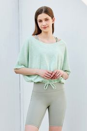 [Cielcoco] CLWT8077 Boat Neck Shirring Cover Up_Mint, Boatneck Top, Short-sleeved T-shirt, summer shirt, sportswear, indoor wear, women's fashion _ Made in KOREA