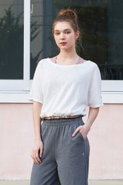 [Cielcoco] CLWT8077 Boat Neck Shirring Cover Up_White, Boatneck Top, Short-sleeved T-shirt, summer shirt, sportswear, indoor wear, women's fashion _ Made in KOREA