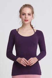 [Surpplex] CLWT8028 Shoulder Strap Long Sleeve Light Purple, Gym wear, Sweats, Sportswear, Jogging Clothes, T-shirts, Fashion Sportswear, Casual tops For Women _ Made in KOREA
