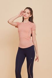 [Cielcoco] CLWT8061 A to Z line sleeve beige pink, Gym wear, Sweats, Sportswear, Jogging Clothes, T-shirts, Fashion Sportswear, Casual tops For Women _ Made in KOREA