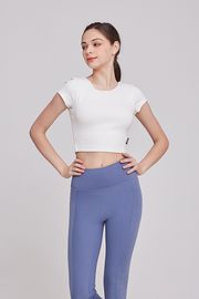 [Cielcoco] CLWT8062 Ribbed Back Strap Crop Top Cream, Gym wear, Sweats, Sportswear, Jogging Clothes, T-shirts, Fashion Sportswear, Casual tops For Women _ Made in KOREA
