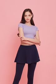 [Cielcoco] CLWT8062 Ribbed Back Strap Crop Top lavender, Gym wear, Sweats, Sportswear, Jogging Clothes, T-shirts, Fashion Sportswear, Casual tops For Women _ Made in KOREA