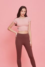 [Cielcoco] CLWT8062 Ribbed Back Strap Crop Top Pink, Gym wear, Sweats, Sportswear, Jogging Clothes, T-shirts, Fashion Sportswear, Casual tops For Women _ Made in KOREA