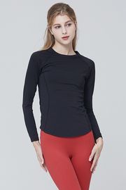[Cielcoco] CLWT8069 Semi-Slim Long Sleeve T-shirt Black, Gym wear, Sweats, Sportswear, Jogging Clothes, T-shirts, Fashion Sportswear, Casual tops For Women _ Made in KOREA