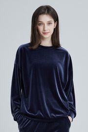 [Cielcoco] CLWT8073 Simply Velvet Sweatshirt Gray, Sweats, Sportswear, Jogging Clothes, T-shirts, Fashion Sportswear, Casual tops For Women _ Made in KOREA
