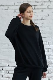 [Cielcoco] CLWT8075 Balance Sweat Shirt black, Sweats, Sportswear, Jogging Clothes, T-shirts, Fashion Sportswear, Casual tops _ Made in KOREA
