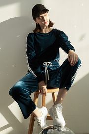 Cielcoco CLWP9117 Elegance Velvet Training Pants _BLUE_ Made in Korea