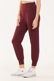 Cielcoco CLWP9143 Celana Jogger Basic Berlapis Fleece _ Warna Merah Anggur _ Dibuat di Korea Selatan