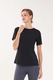 Cielcoco CLWT8094 All Day Short Sleeve Breathable Lightweight Activewear Workout T Shirt _ BLACK _ Made in Korea