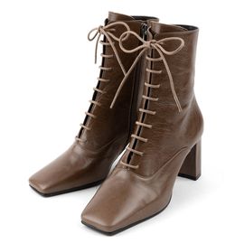 [KUHEE] Ankle_2364K 7cm _ Zipper Ankle Boot for Women with Comfort, Girl's Fashion Shoes, High Heels, Bootie Ankle Boot, Handmade, Cowhide _ Made in Korea