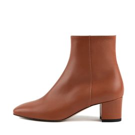 [KUHEE] Ankle_344_5cm _ Zipper Ankle Boot for Women with Comfort, Girl's Fashion Shoes, High Heels, Bootie Ankle Boot, Handmade, Cowhide _ Made in Korea