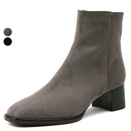 [KUHEE] Ankle_6773 5cm Stable _ Zipper Ankle Boot for Women with Comfort, Girl's Fashion Shoes, High Heels, Bootie Ankle Boot, Handmade, Suede _ Made in Korea