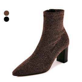 [KUHEE] Ankle_9357K 7cm _ Zipper Ankle Span Boot for Women with Comfort, Girl's Fashion Shoes, High Heels, Bootie Ankle Boot, Handmade, Span Fabric _ Made in Korea