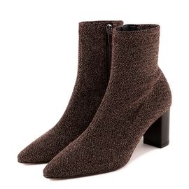[KUHEE] Ankle_9357K 7cm _ Zipper Ankle Span Boot for Women with Comfort, Girl's Fashion Shoes, High Heels, Bootie Ankle Boot, Handmade, Span Fabric _ Made in Korea