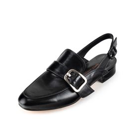 [KUHEE] Loafer 8395K 2cm-Classic Flat Shoes with Slingback Buckle-Leather Handmade Shoes - Made in Korea