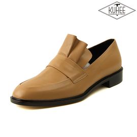 [KUHEE] 2cm Taylor loafers (6708) CM-Women's Backless Formal Shoes Ruffle Middle Heel Handmade Shoes - Made in Korea