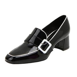 [KUHEE] fadant buckle Loafers 6cm(7057)-ladies loafers formal shoes shoes middle heel handmade shoes-Made in Korea