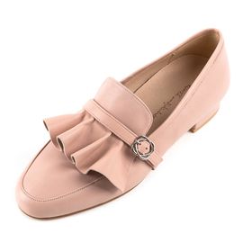 [KUHEE] Loafer 9082K 2cm - Ruffled Strap Sheepskin Mary Jane Casual Shoes - Made in Korea