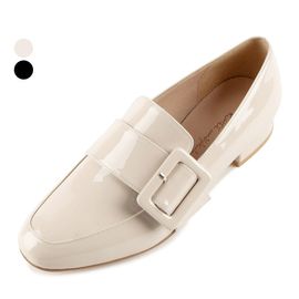 [KUHEE] Loafer 9089K 2cm-Strap Enamel Cowhide Casual Shoes - Made in Korea