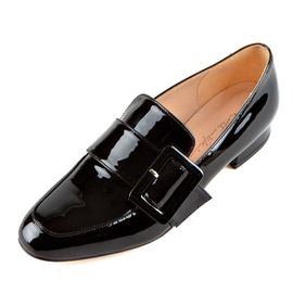[KUHEE] Loafer 9089K 2cm-Strap Enamel Cowhide Casual Shoes - Made in Korea