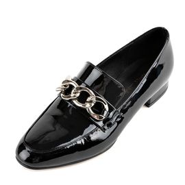 [KUHEE] Loafer 9310K 2cm-Silver Chain Enamel Modern Formal Casual Shoes - Made in Korea