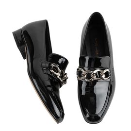 [KUHEE] Loafer 9310K 2cm-Silver Chain Enamel Modern Formal Casual Shoes - Made in Korea