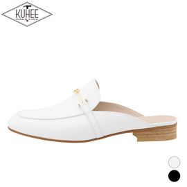 [KUHEE] Gold Chain Classic Bloafers Mules 2cm(7063)-Cowhide Casual Basic Slippers Shoes-Made in Korea