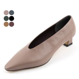 [KUHEE] Pumps_2325K 4cm - Women's Pumps Shoes Leather Mid Heel Handmade Shoes - Made in Korea