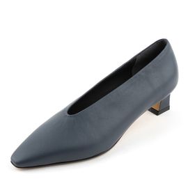 [KUHEE] Pumps_2325K 4cm - Women's Pumps Shoes Leather Mid Heel Handmade Shoes - Made in Korea